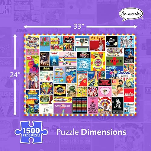 Miniatura 3 de Re-marks Rompecabezas de cultura pop de los años 70, 1500 piezas para todas las edades
