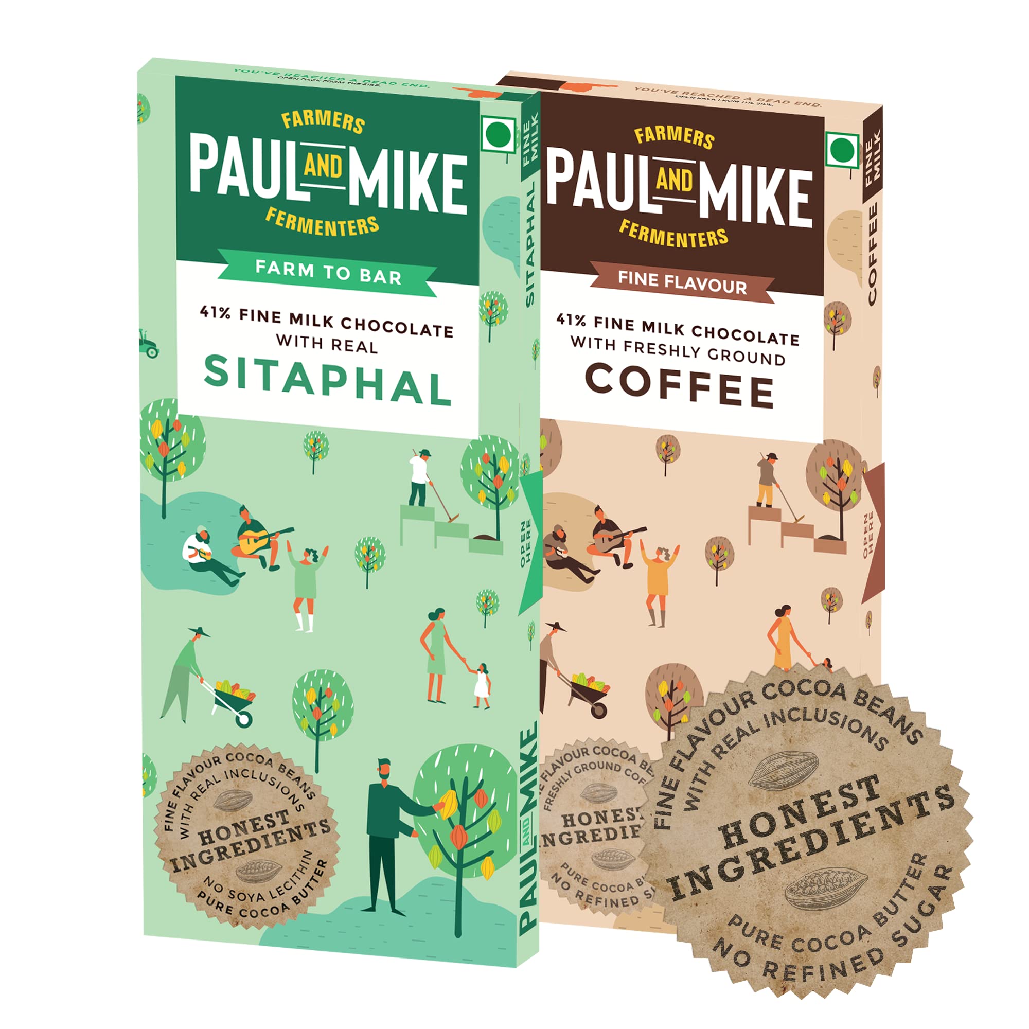 Paul And Mike Milk Chocolate Combo- 41% Sitaphal & 41% Coffee, 68 g (Pack of 2) (B08L55T7GJ) Amazon Price History, Amazon Price Tracker