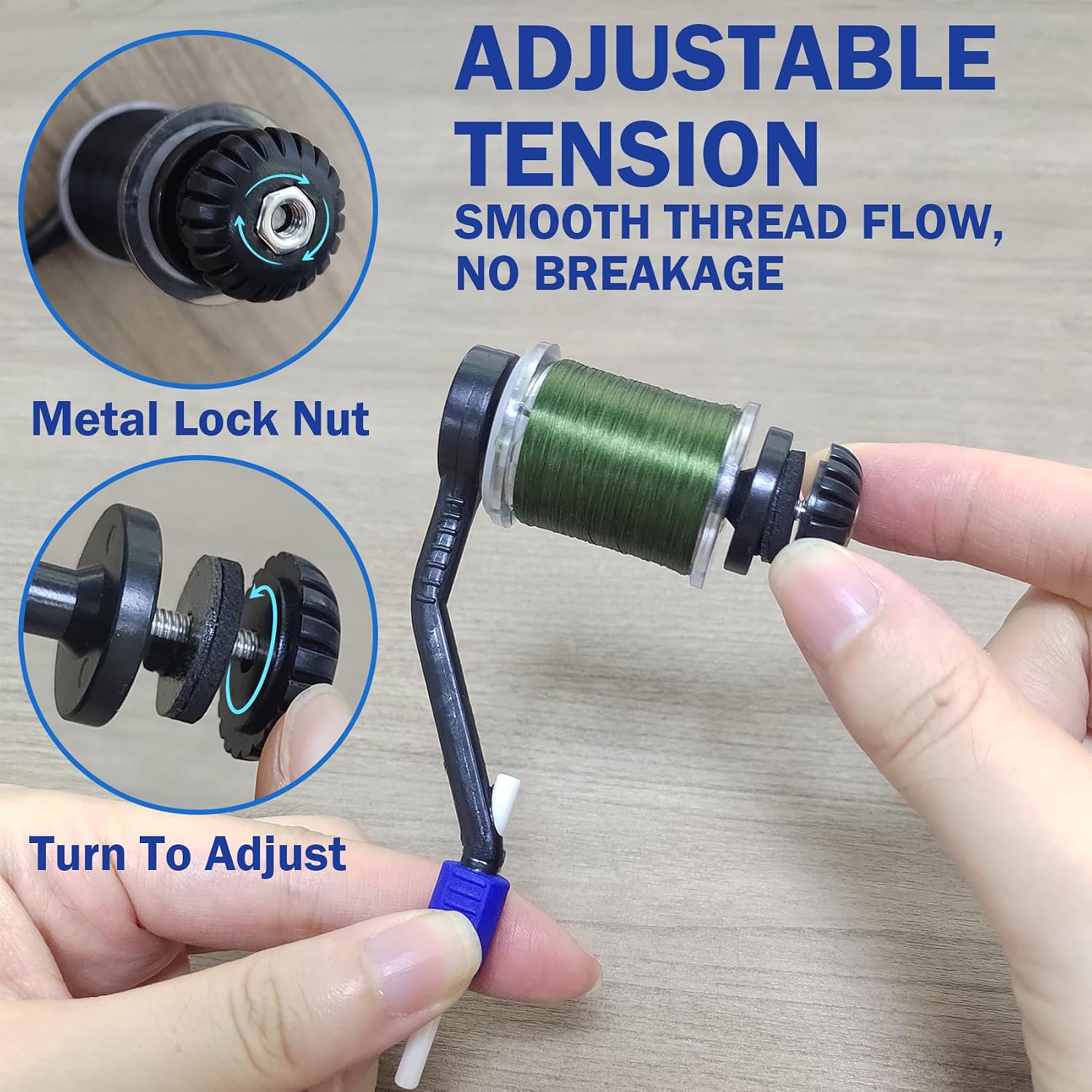 EUPHENG 2PCS Adjustable Bobbin Holder Fly Tying Tools Disc Drag | Lightweight construction Ceramic bobbins Smooth thread control Precision fly tying