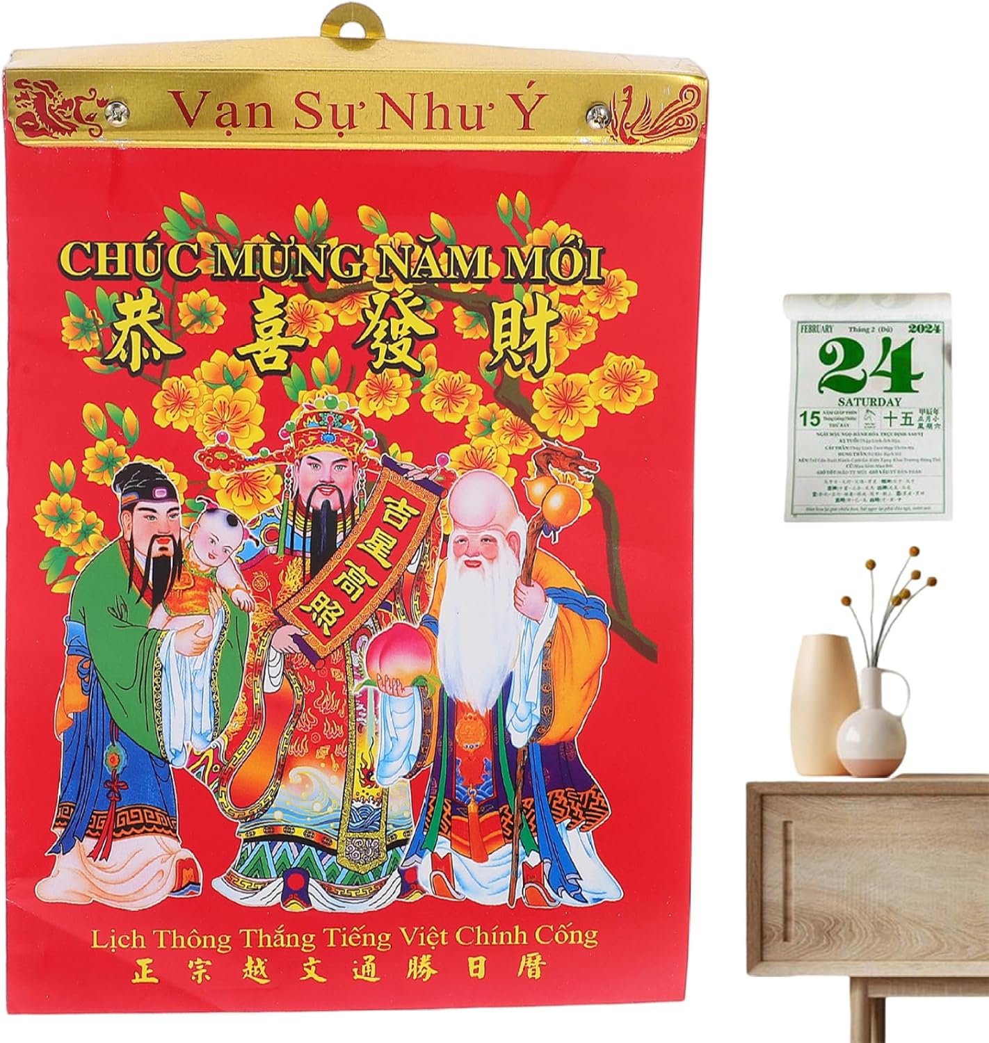 Chinese Calendar 2026 Tear off Vietnamese Daily Wall Calendar Year of The Horse Feng Shui Decor for Home Office Wall