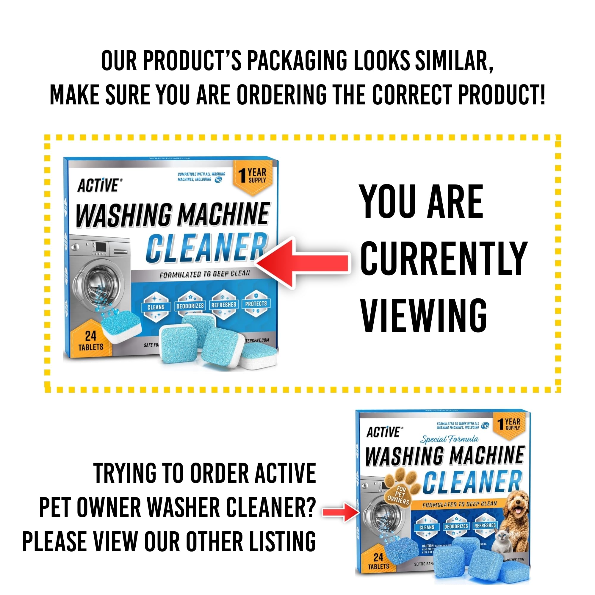 ACTIVE Washing Machine Cleaner Descaler 24 Pack - Deep Cleaning Tablets For HE Front Loader & Top Load Washer, Clean Inside Drum And Laundry Tub Seal (Washing Machine Cleaner Tablets - 24 Pack) 3