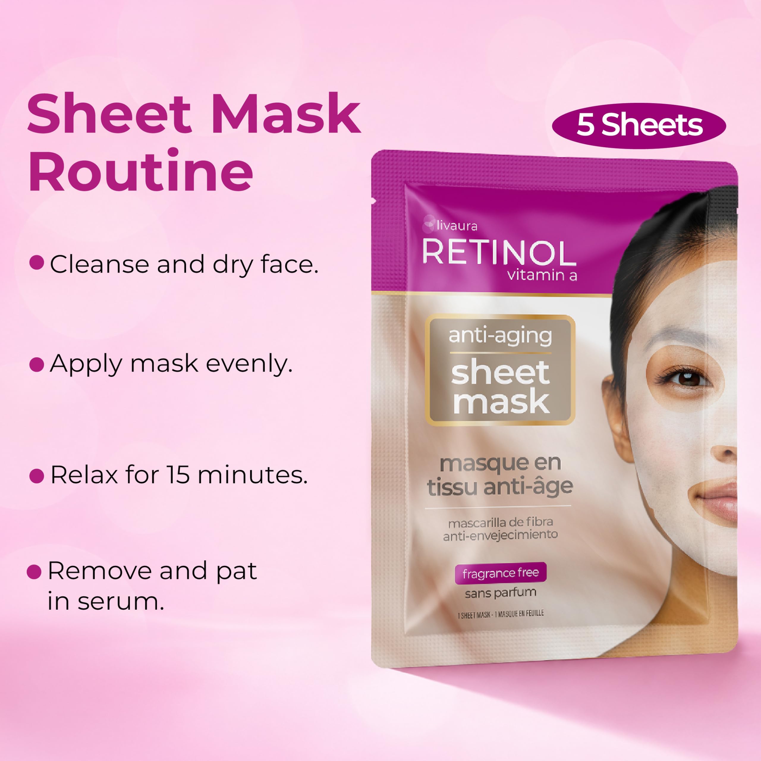 Maschera al Retinolo Anti-aging – Trattamento Idratante da 15 Minuti Ricco di Vitamina E e Collagene per Rassodare il Viso – Esfolia Migliorando Notevolmente l’Aspetto e Riducendo Pieghe e Rughe