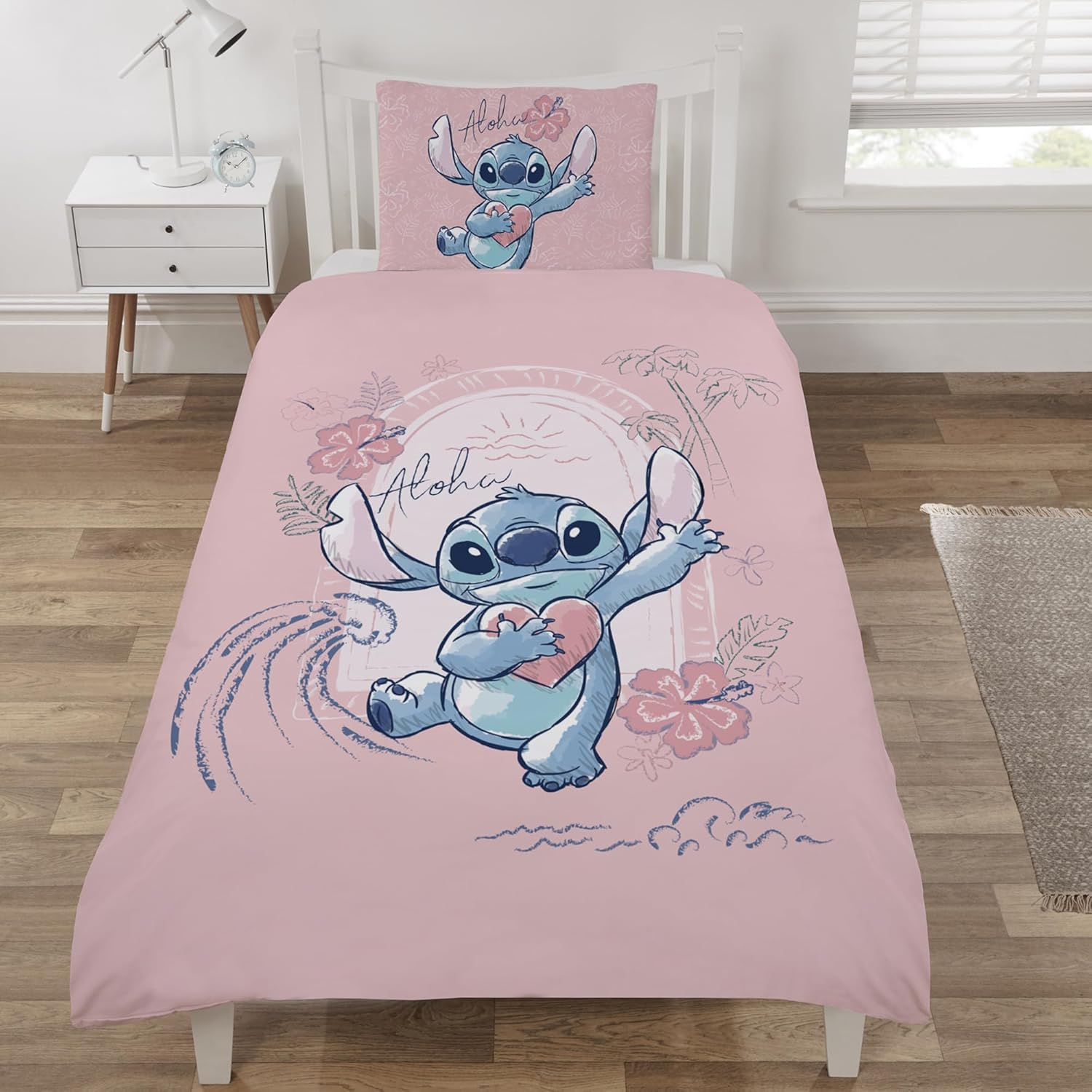 Coco Moon Lilo & Stitch Aloha Reversible Single Duvet Cover Set Lilo
