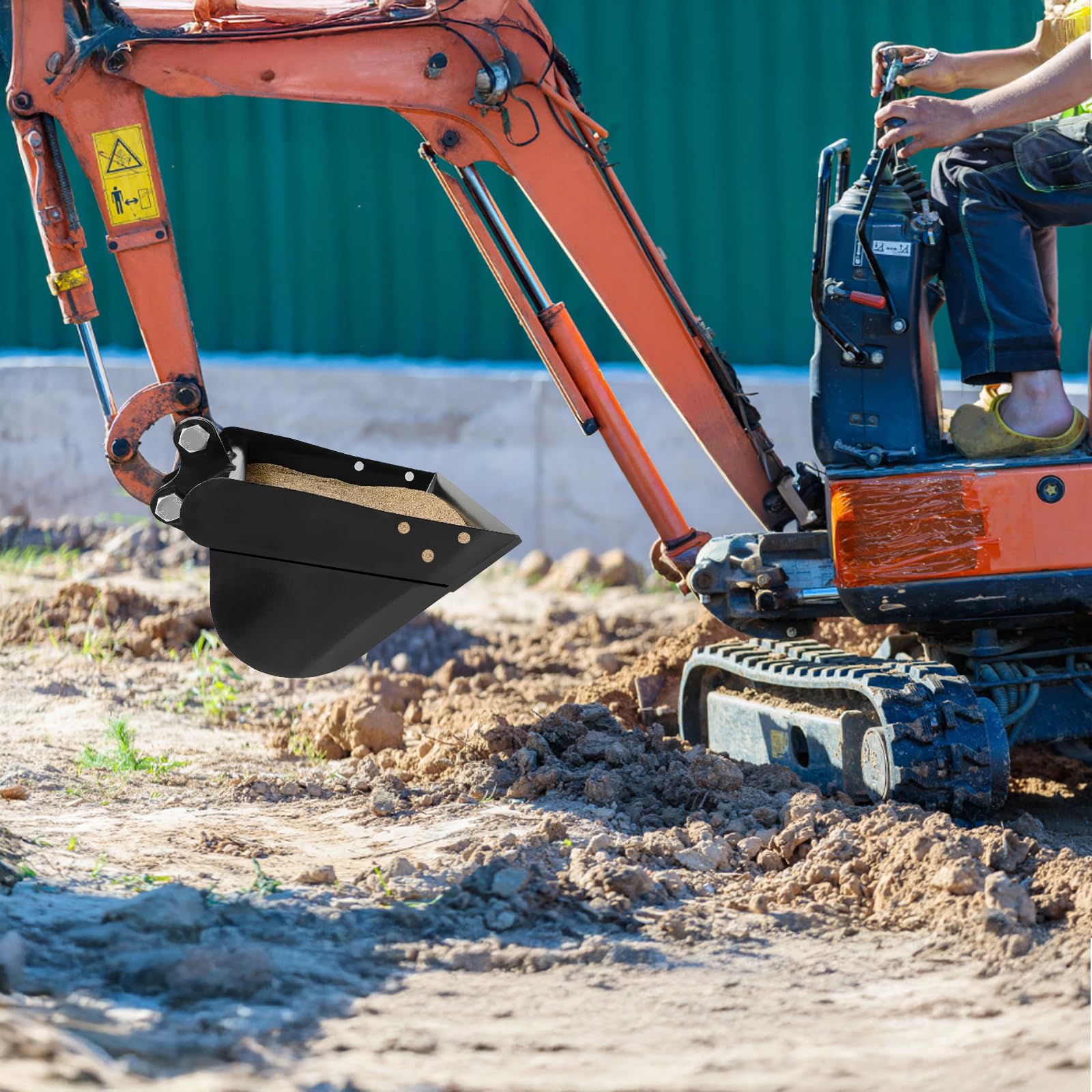 Schnellmontage Baggerlöffel 50cm Für 0.8-1.8T Minibagger, Mit 2 Zähnen Aus Q235B Stahl, Ideal Für Graben, Landwirtschaft, BAU & Garten