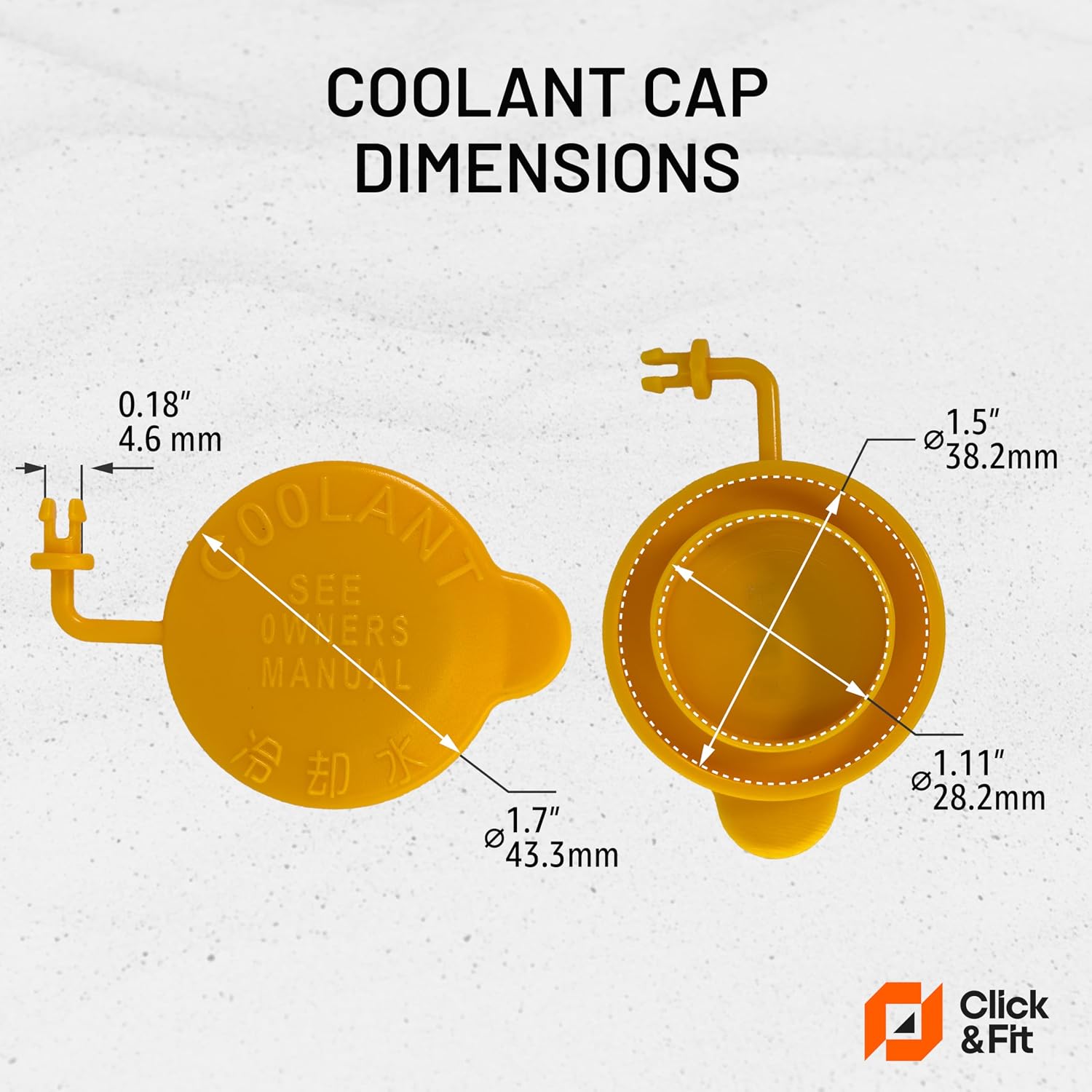 Click&Fit Coolant Reservoir Cap for Subaru Forester Impreza WRX 45153AA000 | Fits Crosstrek BRZ Baja Tribeca. For Toyota 86 GR86. For Scion FR-S. Coolant Tank Cap, replaces 45153-AA010