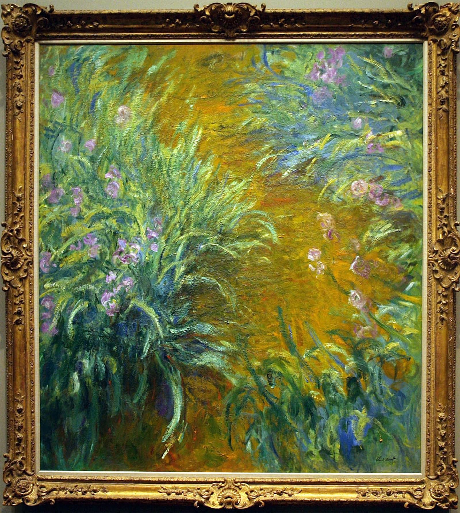 ARTXLXXBN Famous Painting Canvas Artwork Graffiti Print the Path Through the Irises by Claude Monet Portrait Canvas Image for Home Decor 60x90cm
