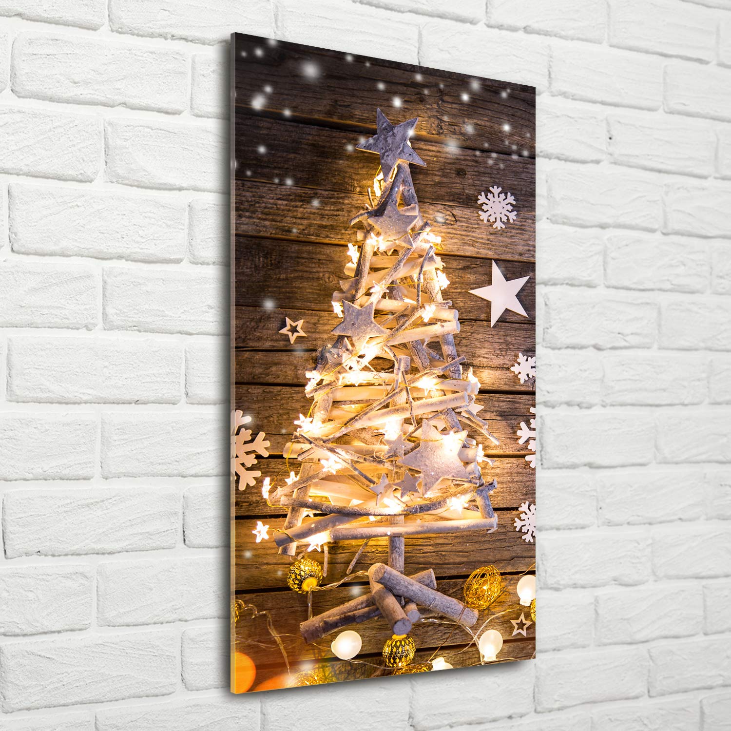 Tulup Acrylglas - 70x140cm - Bild Acrylglas Deko Wandbild Kunststoff/Acrylglas Bild - Dekorative Wand Küche & Wohnzimmer - Glänzender Weihnachtsbaum