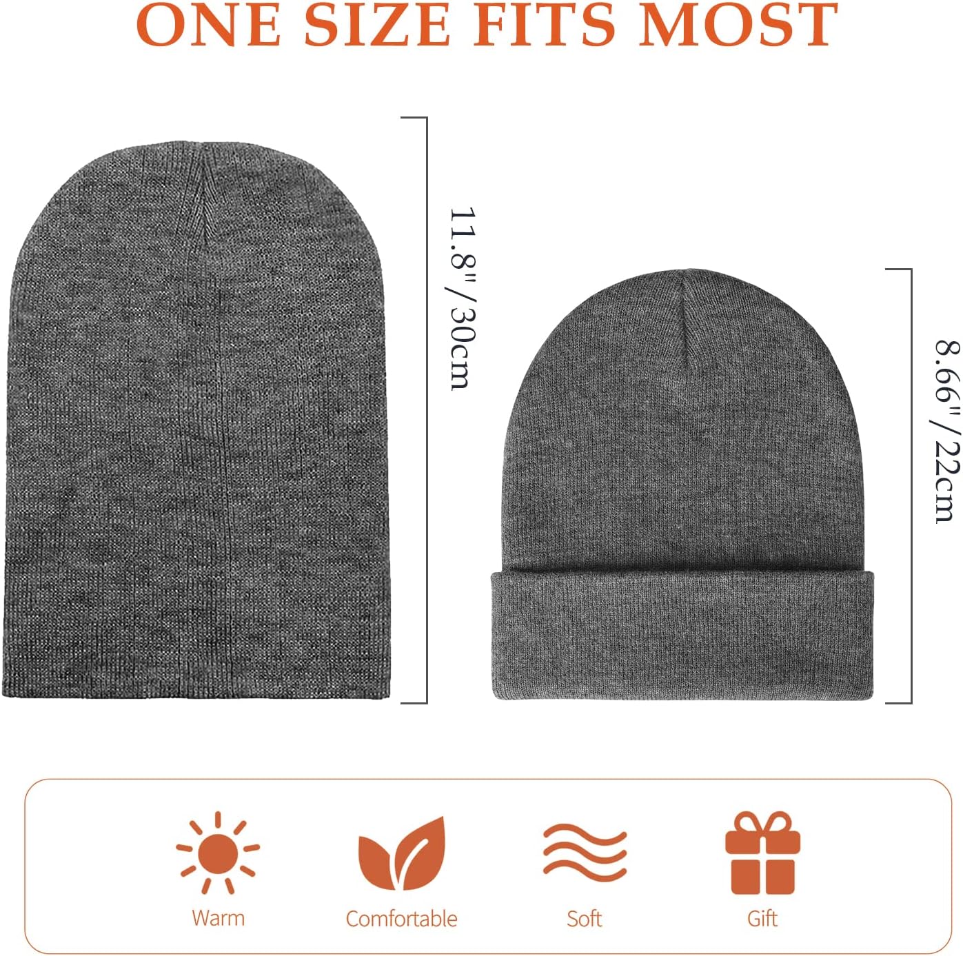 Soft Winter Skull Beanie for Men＆Women,Warm Knit Ski Hat Unisex