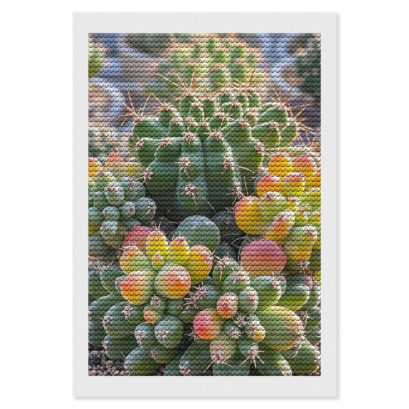Cute Succulent Cactus Diamond Painting Kits for Adults, DIY 5D Diamond Painting Kits for Beginners, Round Full Drill Diamond Dots Paintings, Diamonds Pictures Gem Art for Crafts Home Decor 8"x12"