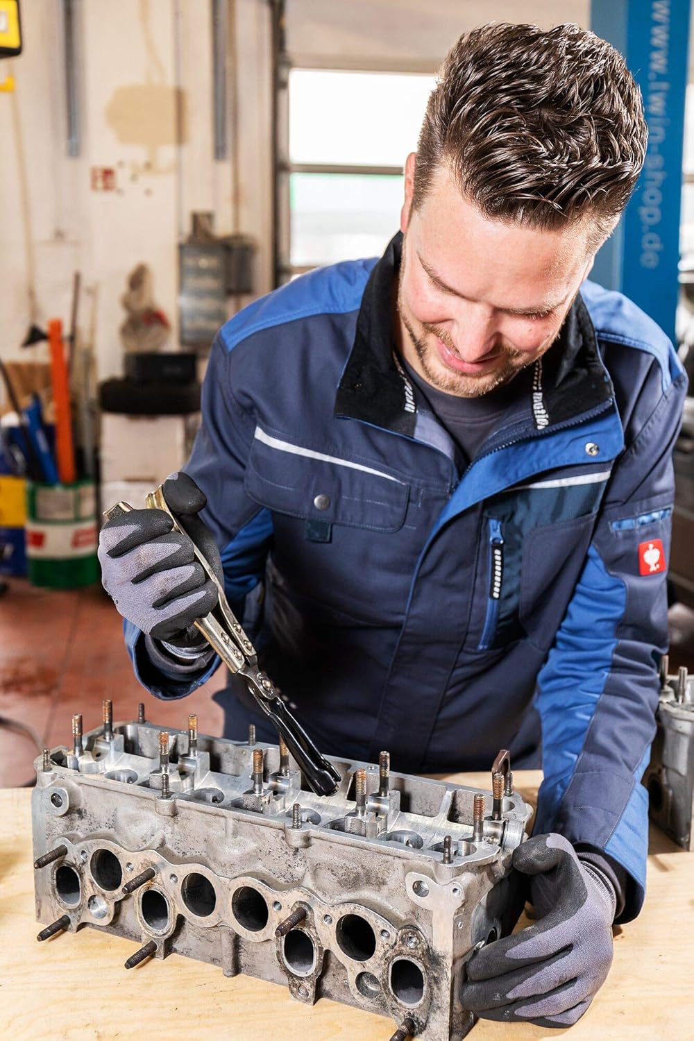 HAZET 791-8 270 mm Valve Stem Seal Ring Pliers - Nickel-Plated