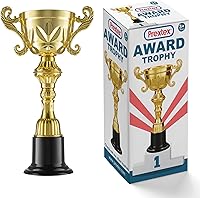 Prextex 10-Inch Gold Star Trophy Award - Customizable Trophies for Kids, Adults, Parties, Sports & Competitions