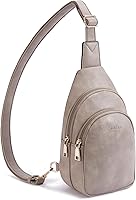 Vista 92 de Telena Riñonera pequeña para mujer, de cuero, cangureras, bolsa de pecho para mujer 3-camel marrón