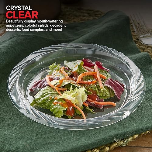 Miniatura 5 de Stock Your Home 240 platos de plástico transparente de 7 pulgadas, flexibles, desechables y resistentes, para bodas, fiestas de vacaciones,