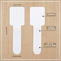 Vista 2 de 100 correas de cable de para debajo del escritorio, gestión de cables autoadhesivos, organizador de cables ajustable para escritorio, hogar, Blanco