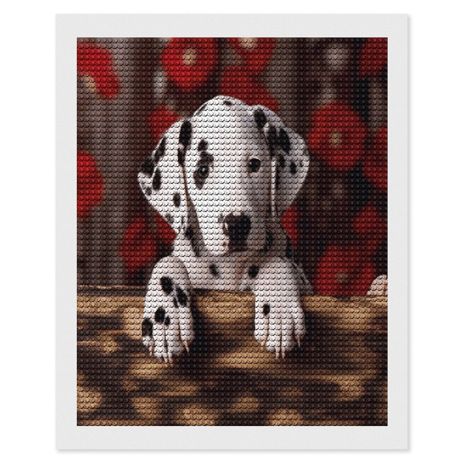 JTREHY Dalmatian Puppy Diamond Art Kits Personalized DIY Round Diamond Painting Kits for Beginner Full Drill Diamonds Dots Paintings for Adults Gem Art Crafts Home Decor