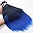 Pre-Stretched Braiding Hair, 20 inch Braiding Hair 8 Packs Ombre Black to Blue Professional Soft Yaki Texture, No Itch, Hot Water Setting Hair Extensions for Braids (20in,1B/Blue)
