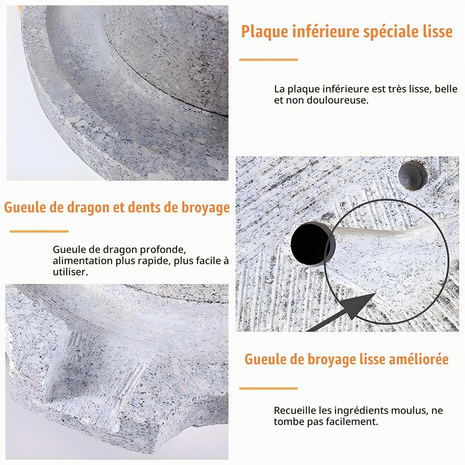 Yinian Broyeur manuel en pierre, petit broyeur à épices, petit broyeur à café, moulin à céréales humide/sec pour céréales, haricots et orge, avec cadre en bois (taille : 35cm)