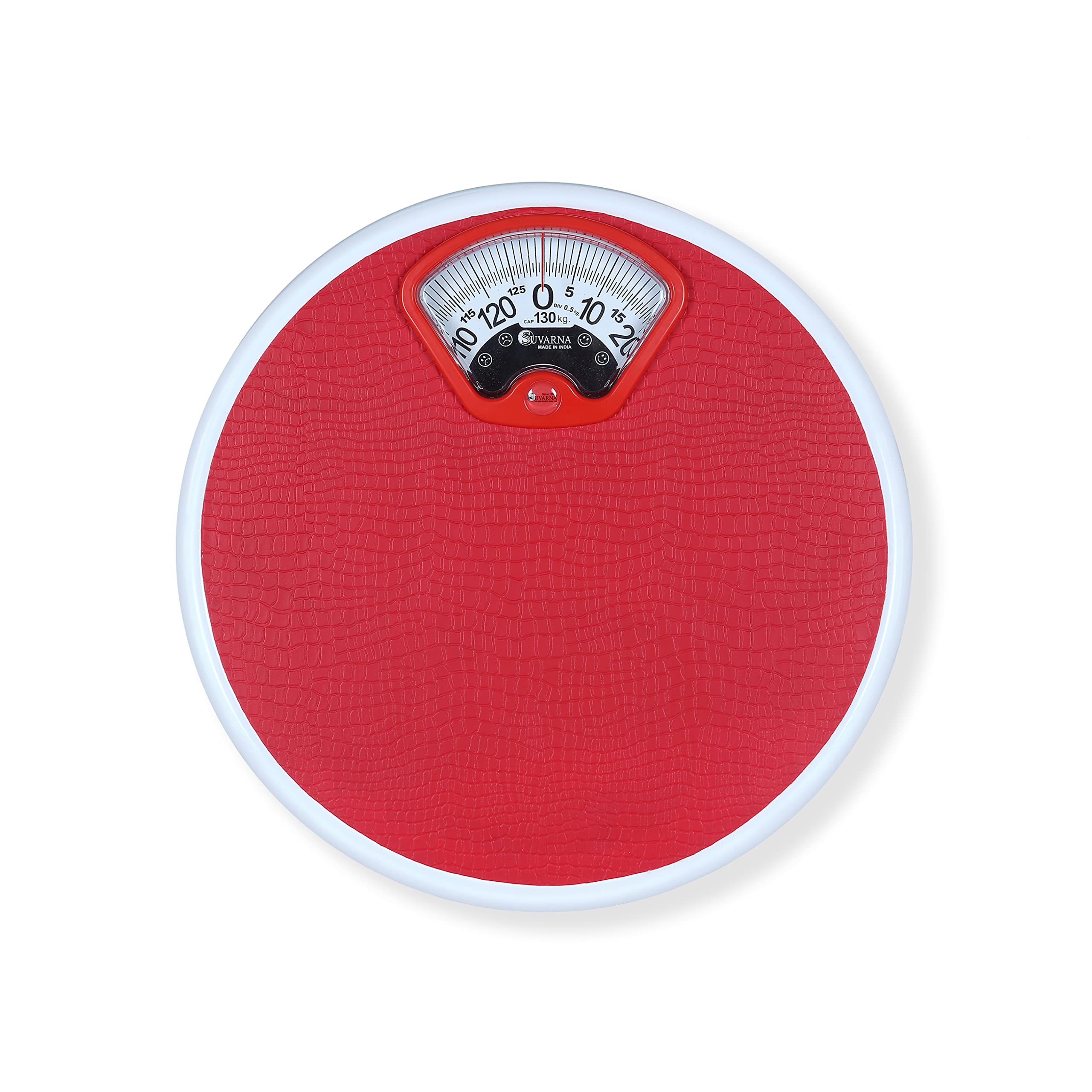 Suvarna Big Platform Personal/Bathroom Body Weight Machine, Mechanical Round Weighing Scale | Capacity 130 KG | 1 Year Warranty | Model: GALAXY (GLX130-HotPink)