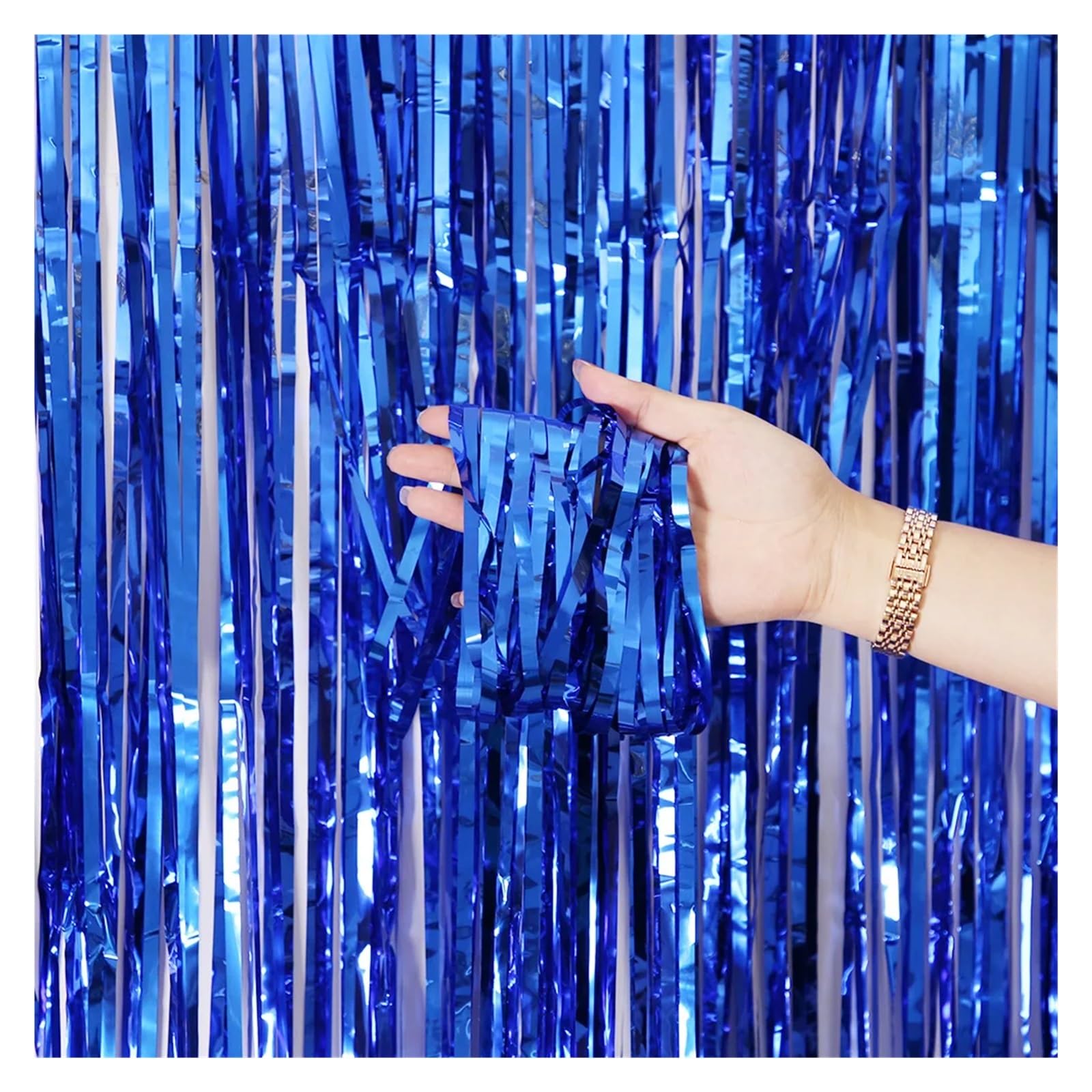 EnxJire Fringe Backdrop Curtain Tinsel Foil Fringe Curtains Photo Backdrop Streamers Curtain for Background(Color 22,3Pack-1X2M)