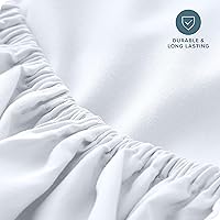 Vista 5 de Bare Home - Sábana bajera ajustable tamaño individual XL, microfibra 1800 muy suave y duradera, para colchones altos; color blanco
