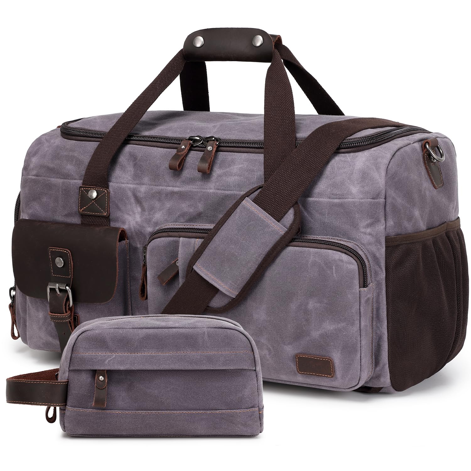 SHENHU Travel Duffle Bag Weekender Bag with Shoe Compartment Overnight Bag for Men Travel Bag Carry On Lugguage Gray