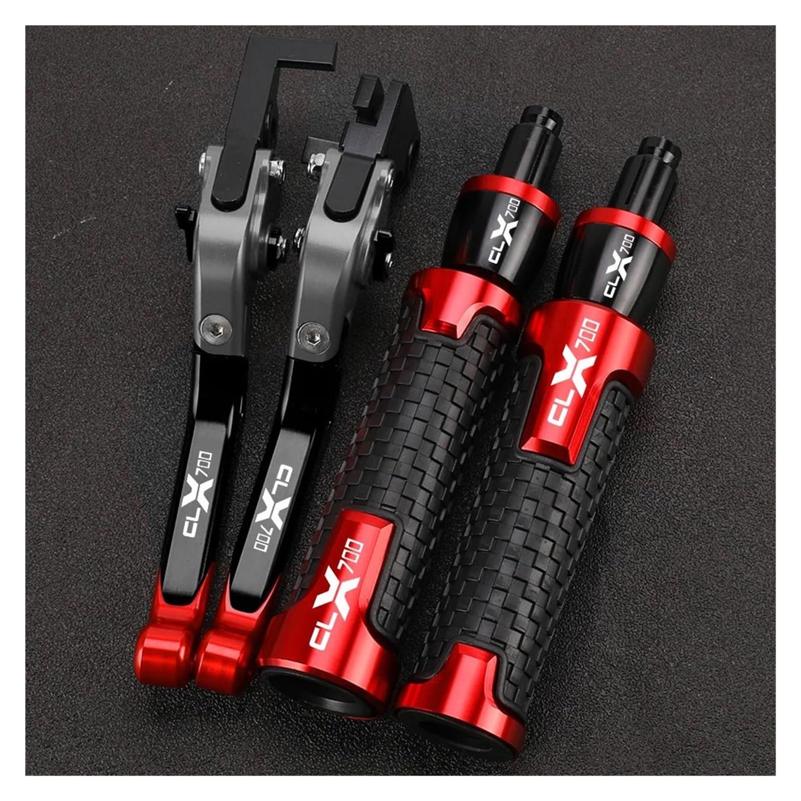 Uchwyty CLX700 Dźwignie Hamulca I Sprzęgła Motocyklowego, Końcówki Uchwytów Kierownicy, Kapturki Dla CFMOTO CF Motorcycle CLX-700 CLX 700 CL-X 700(Red3)