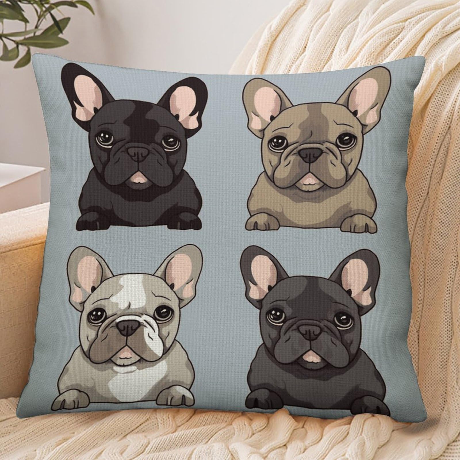 Fekiloot Style French Bulldog Pillowcase Pillow Sham Pillow Case