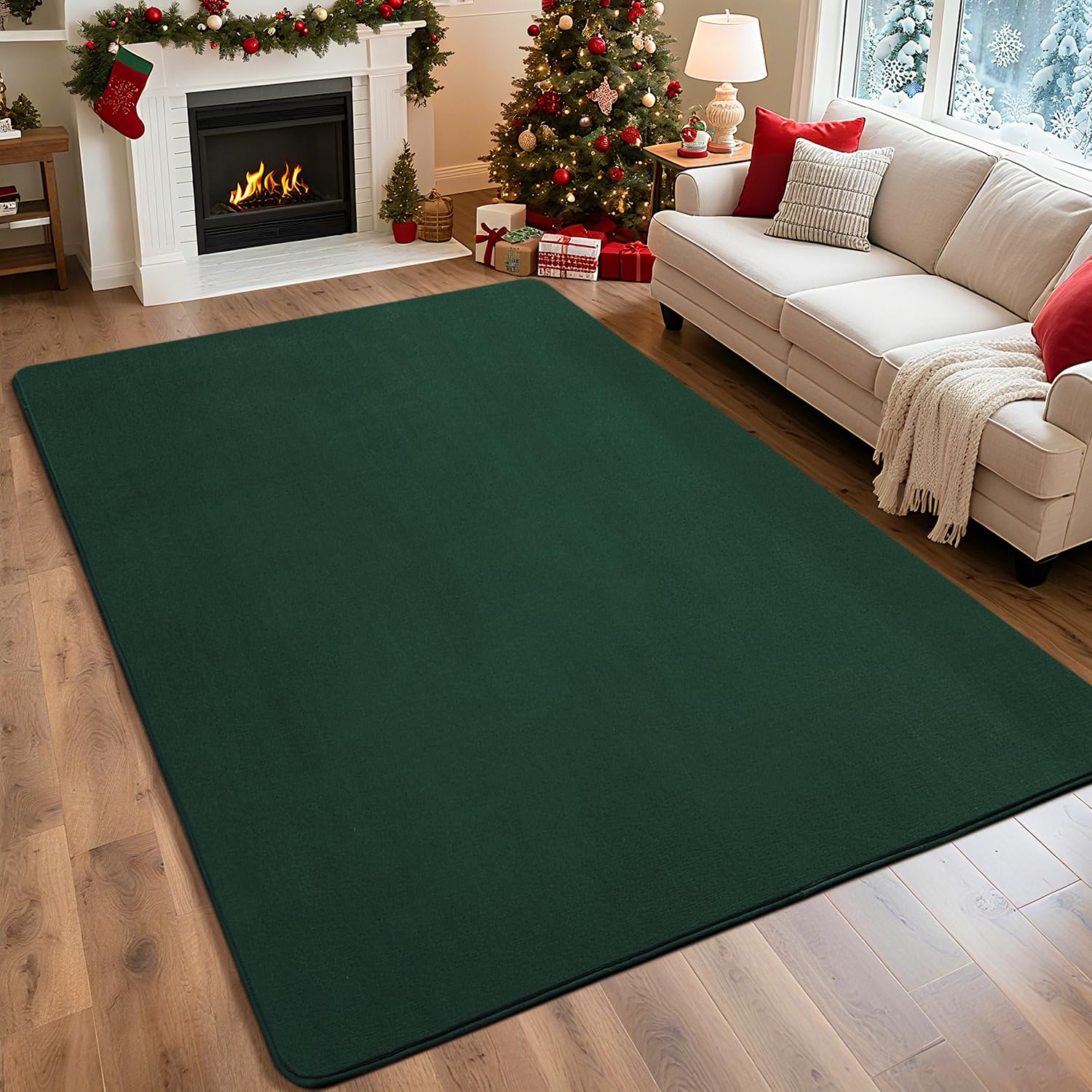 Przemy Washable Area Rug for Living Room Bedroom, 6x9 Feet Green Memory Foam Rug, Super Soft Modern Indoor Carpet for Kids Room Girls Boys Dorm Nursery Decor Mat — image 1