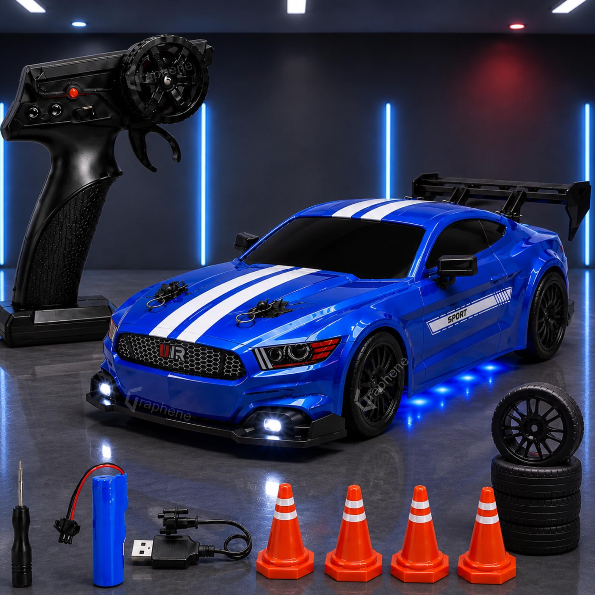 Graphene RC Drift Car - 1:24 Scale Remote Control Toy -19