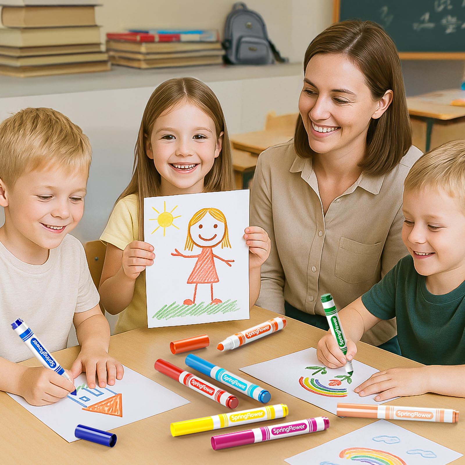 240 Washable Markers for Kids - Fine Tip Art Supplies -5