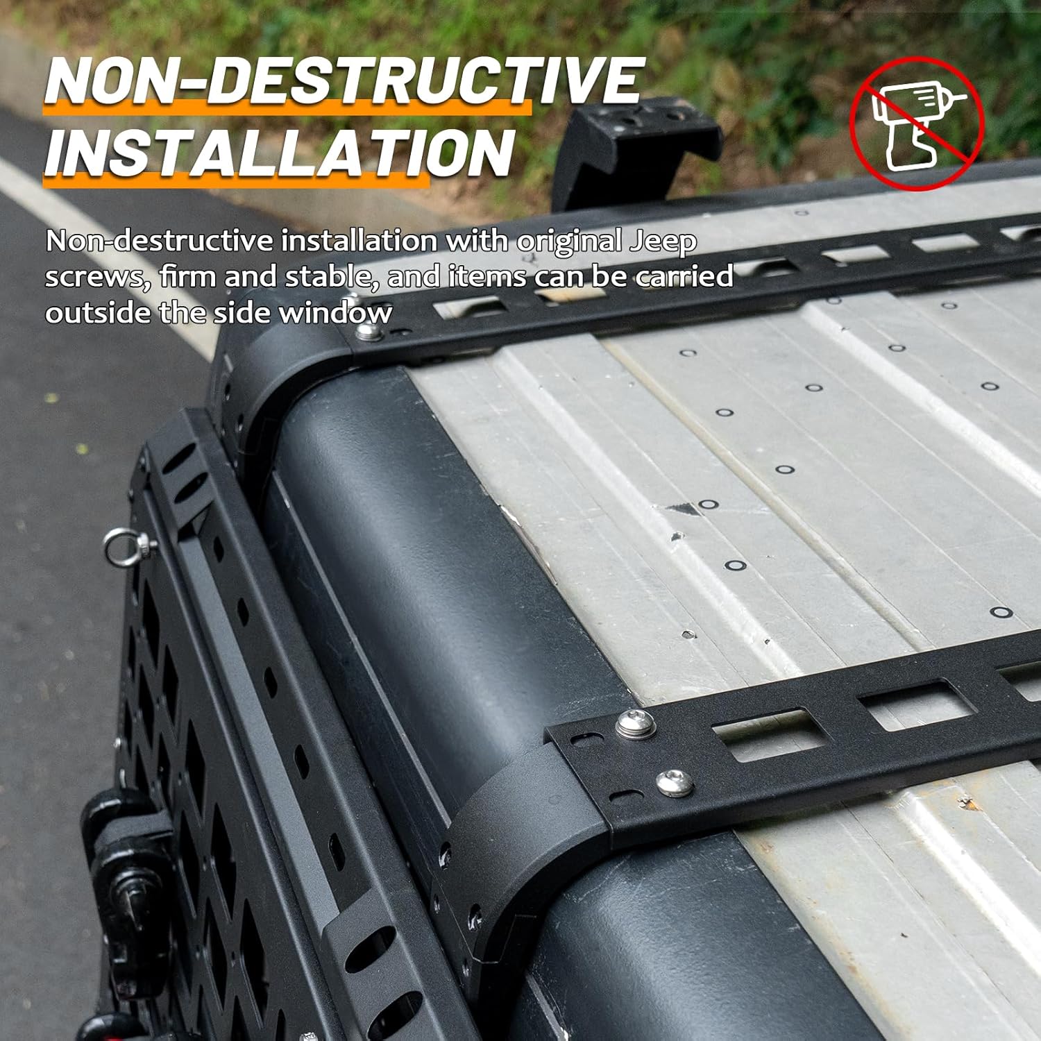 2 Pcs Rear Window Storage Table Molle Panel Flank Kit Rear Foldable Window Shelf for Jeep Wrangler 2007-2018 JK 4 Doors