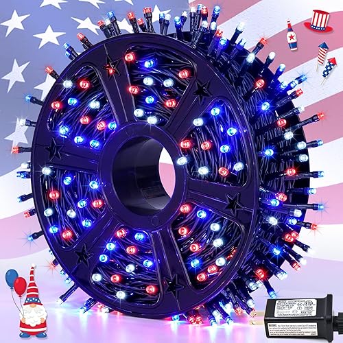 Miniatura 23 de JMEXSUSS 400 luces LED de Navidad para decoraciones al aire libre, 132 pies, luces multicolor para árbol de Navidad con control remoto, luces de