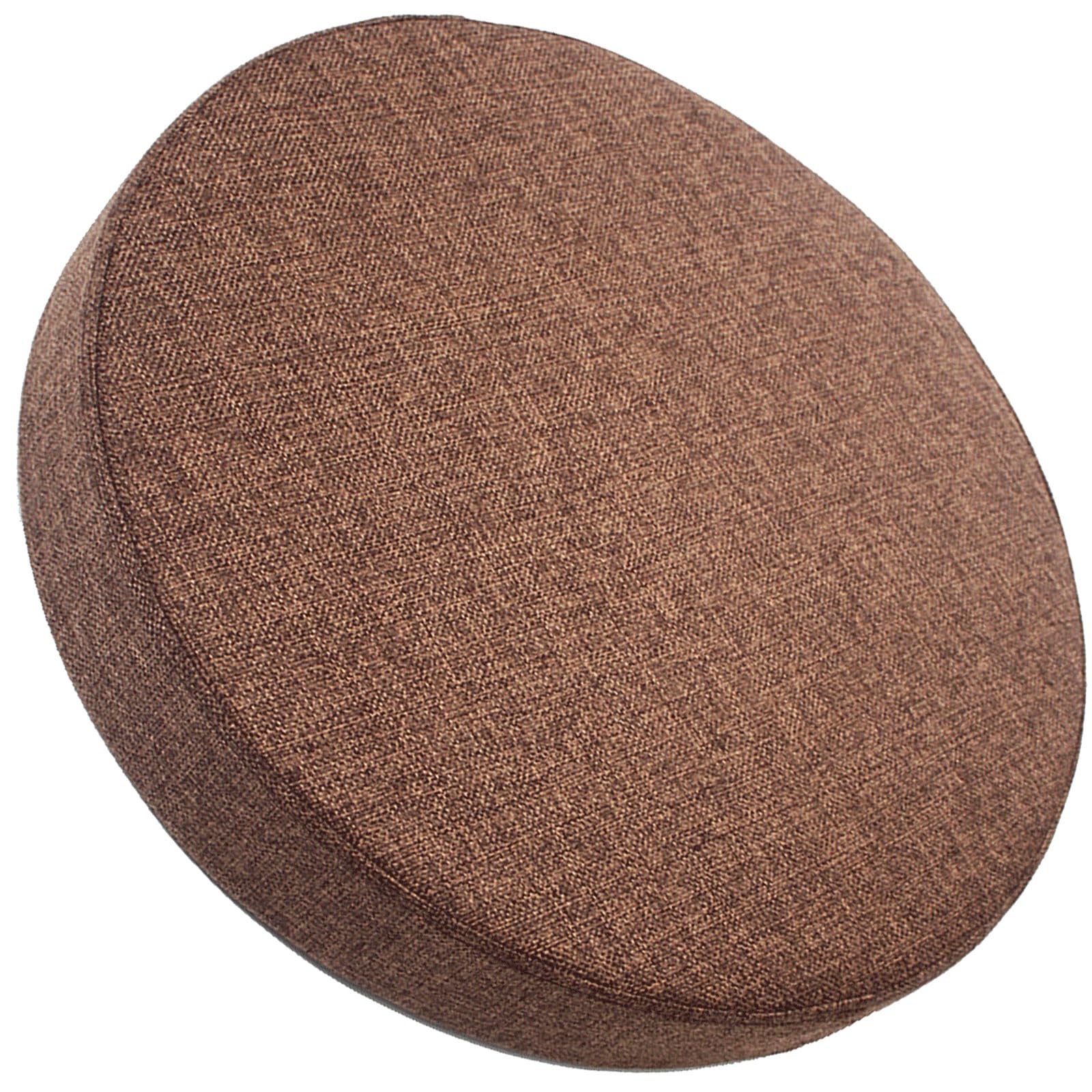 uyeoco Round Seat Cushion, 3/5/8cm thick, 30/35/40/45/50cm, Memory Foam Round Stool Cushion, Circle Chair Pad with Removable Cover for Dining Kitchen Bar Chairs(Dark brown,50x5cm)
