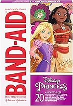 Pembalut Pelekat Jenama Band-Aid untuk Potongan & Skrap Minor, Penjagaan Luka yang Menampilkan Karakter Puteri Disney, Pembalut yang Menyeronokkan untuk Kanak-kanak dan Kanak-kanak, Ukuran Pelbagai, 20 Kira