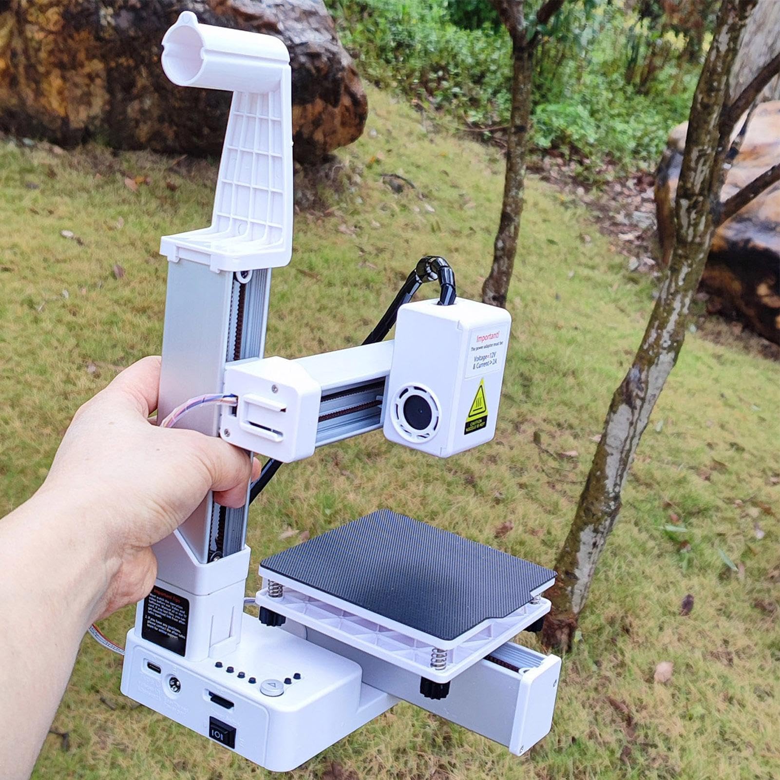 Vielseitiger 3D-Drucker mit Frequenzmultiplex-Technologie, Mini 3D-Druckmaschinen für Anfänger Heimwerker Druckgröße 100x100x100mm, Unterstützt PLA TPU 1.75mm Filament (Weiß)