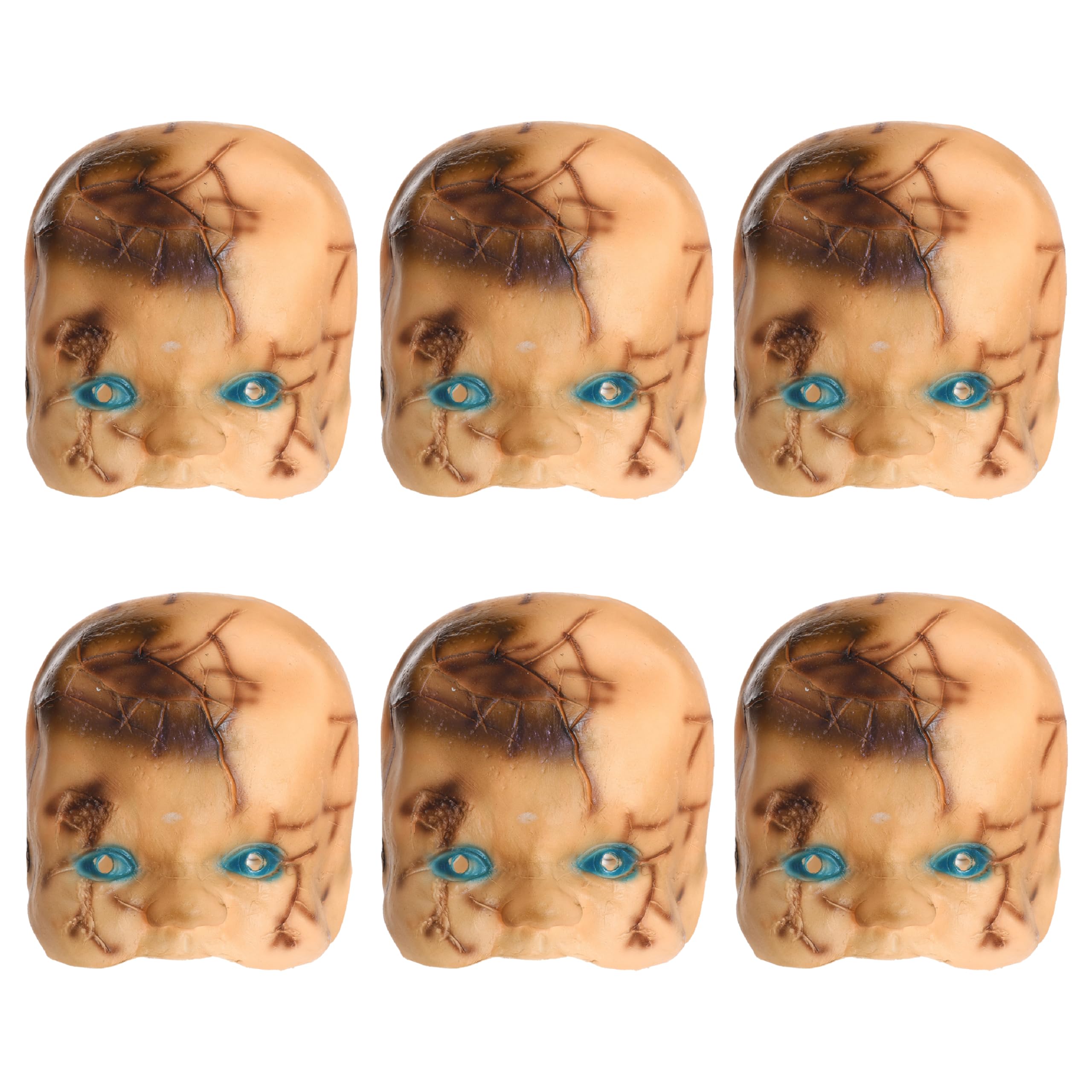 Baby Doll Halloween Mask – Pack Of 12 - Creepy Latex Fancy Dress Accessory for Halloween Parties & Spooky Costume Events