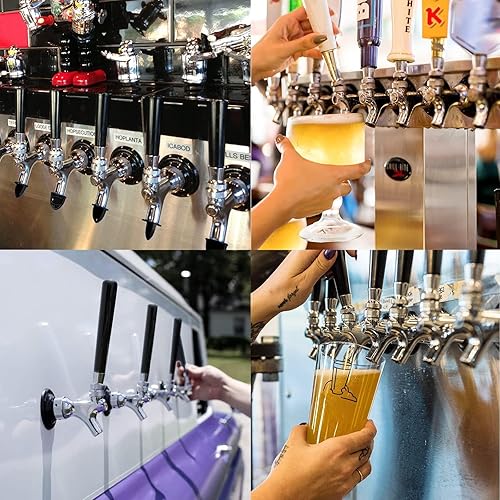 Miniatura 7 de Kit de vástago de grifo de cerveza de barril de barril de 4-18 pulgadas, grifo de cerveza con núcleo de acero inoxidable con cuerpo de latón, sin