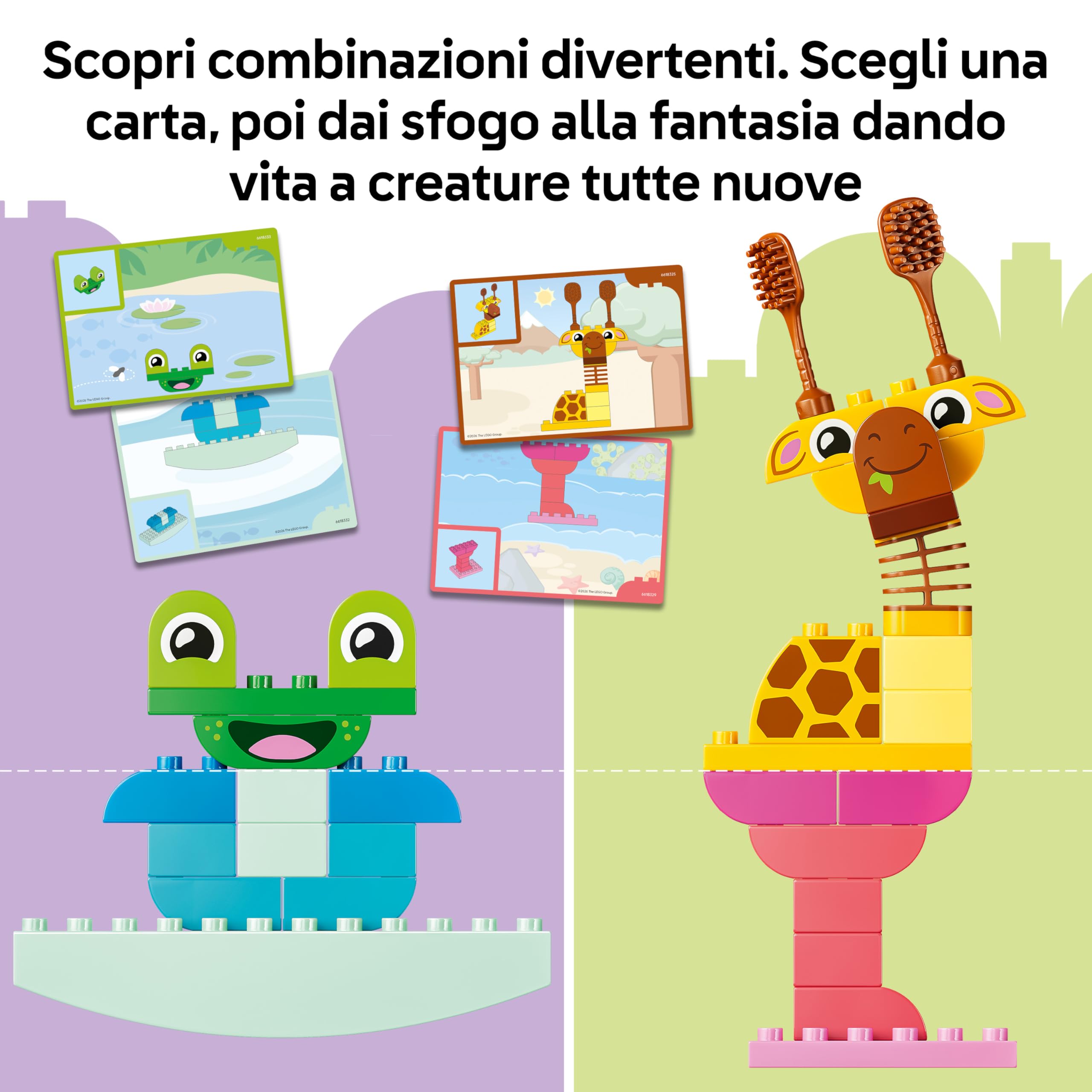 LEGO DUPLO Gioco di Costruzione degli Animali - Giochi Didattici per la Classificazione dei Colori - Set Montessori con Personaggi e Carte - Regalo di Compleanno per Bambini e Bambine da 3 Anni 10472