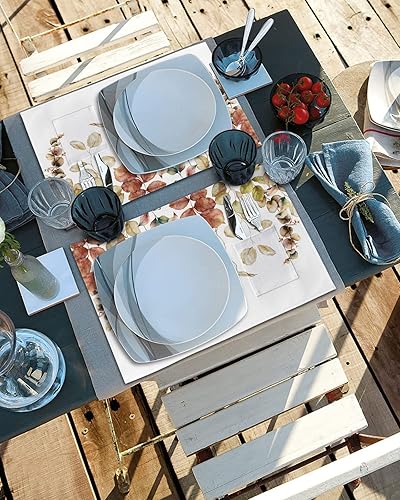 Miniatura 4 de Autumn Leaves Table Placemats for Dining Table Set of 4,Cotton Linen Cloth Kitchen Place Mats with Pocket,Washable SquareRectangleRoundOblong Table