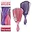 2 Pcs Detangling Curl Brush for Curly Hair Pink & Violet Set - Ergonomic Shell Shape Design and Scalp-Fitting Detangling Brush for Curly Hair and Locks - Easy Tangle Removal Curl Detangler Brushes