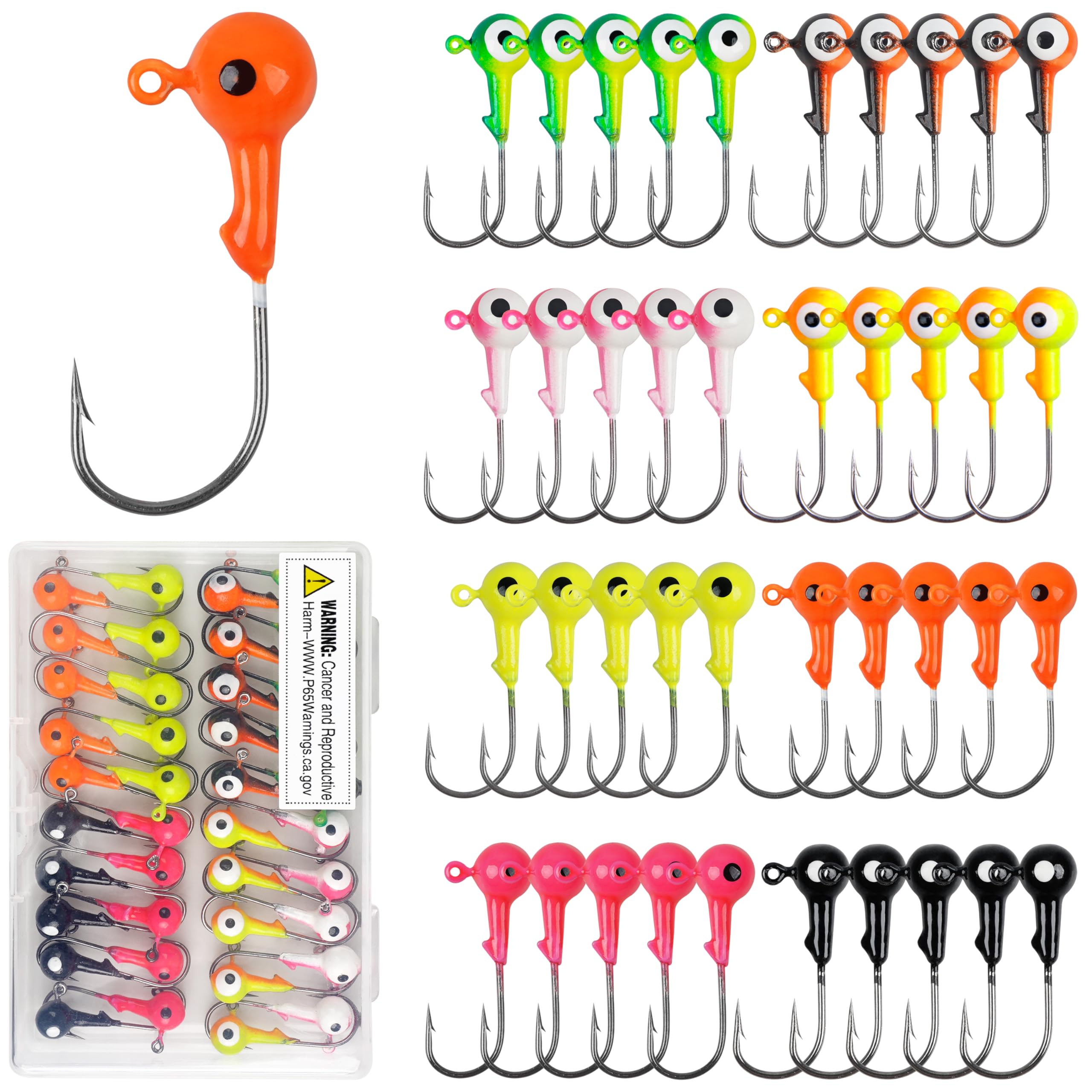 Angelhaken, Jigköpfe, Crappie, Jigköder, Angelköder, Jigkopfköder, sortiert, 1/16 Unzen, 1/8 Unzen, 1/8 Unzen, 1/4 Unzen, 0,9 g