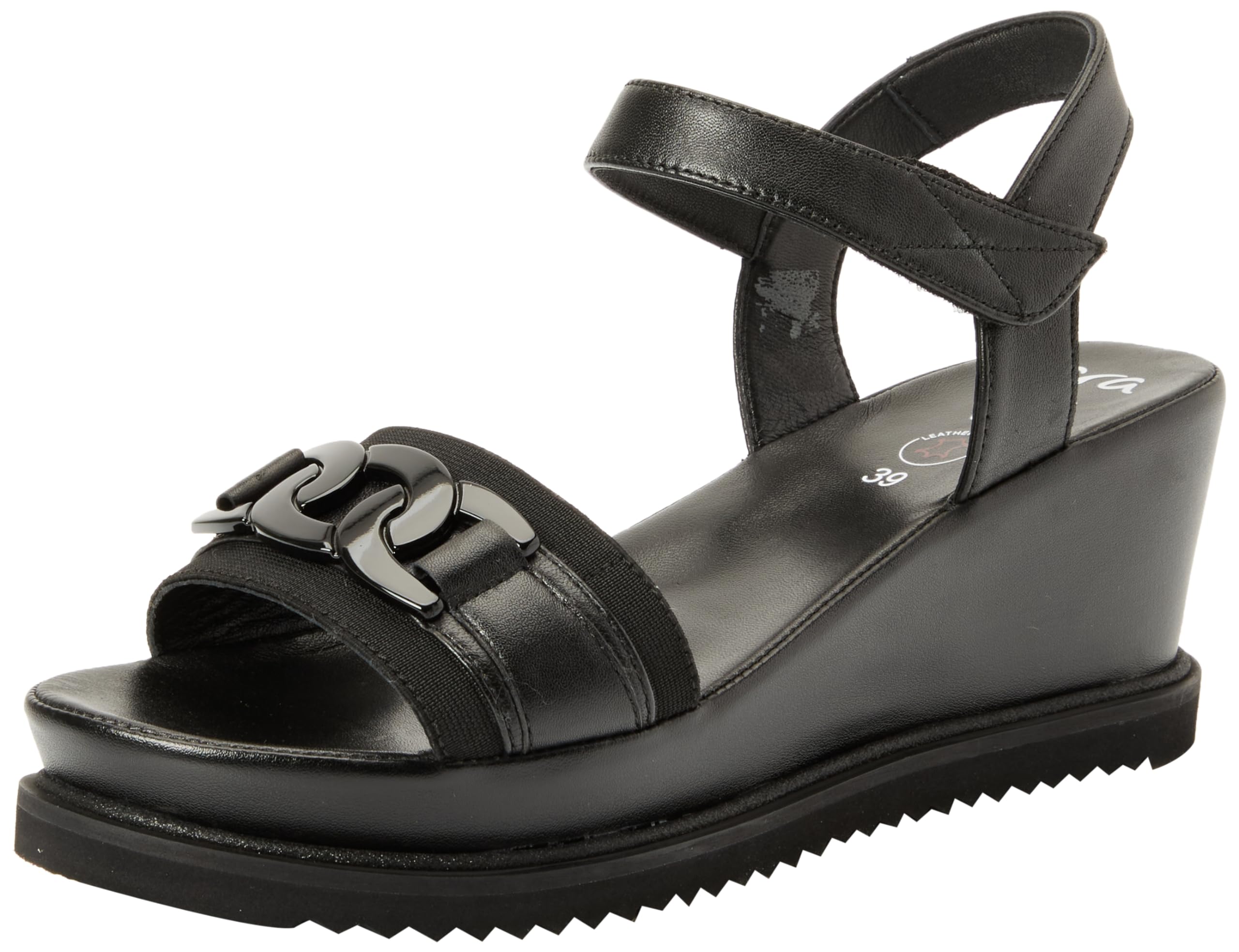 ARA Women's Parma Sandal, Black, 8 UK
