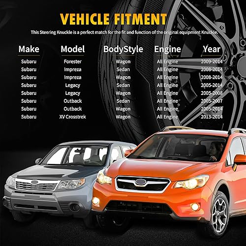 Miniatura 2 de 28313AG020 - Manguito de dirección de suspensión delantera compatible con Subaru Forester Impreza Legacy Outback XV Crosstrek 2005-2014 lado derecho