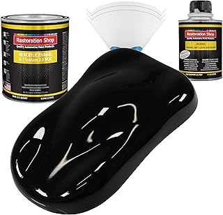 Restoration Shop Professional Single Stage Acrylic Enamel Paint Kit (Quart) - Jet Black Gloss, 2.8 VOC