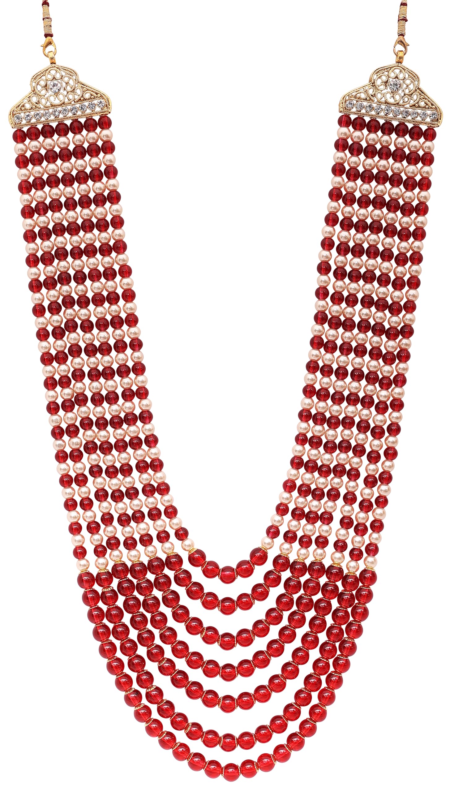 RAADHE CREATION® Moti Mala For Men Necklace groom Pearl Sherwani Traditional Gold Plated seven Layered Design for Marriage Indian Wedding (Dulhe ki mala) (B09GW8PDR8) Amazon Price History, Amazon Price Tracker