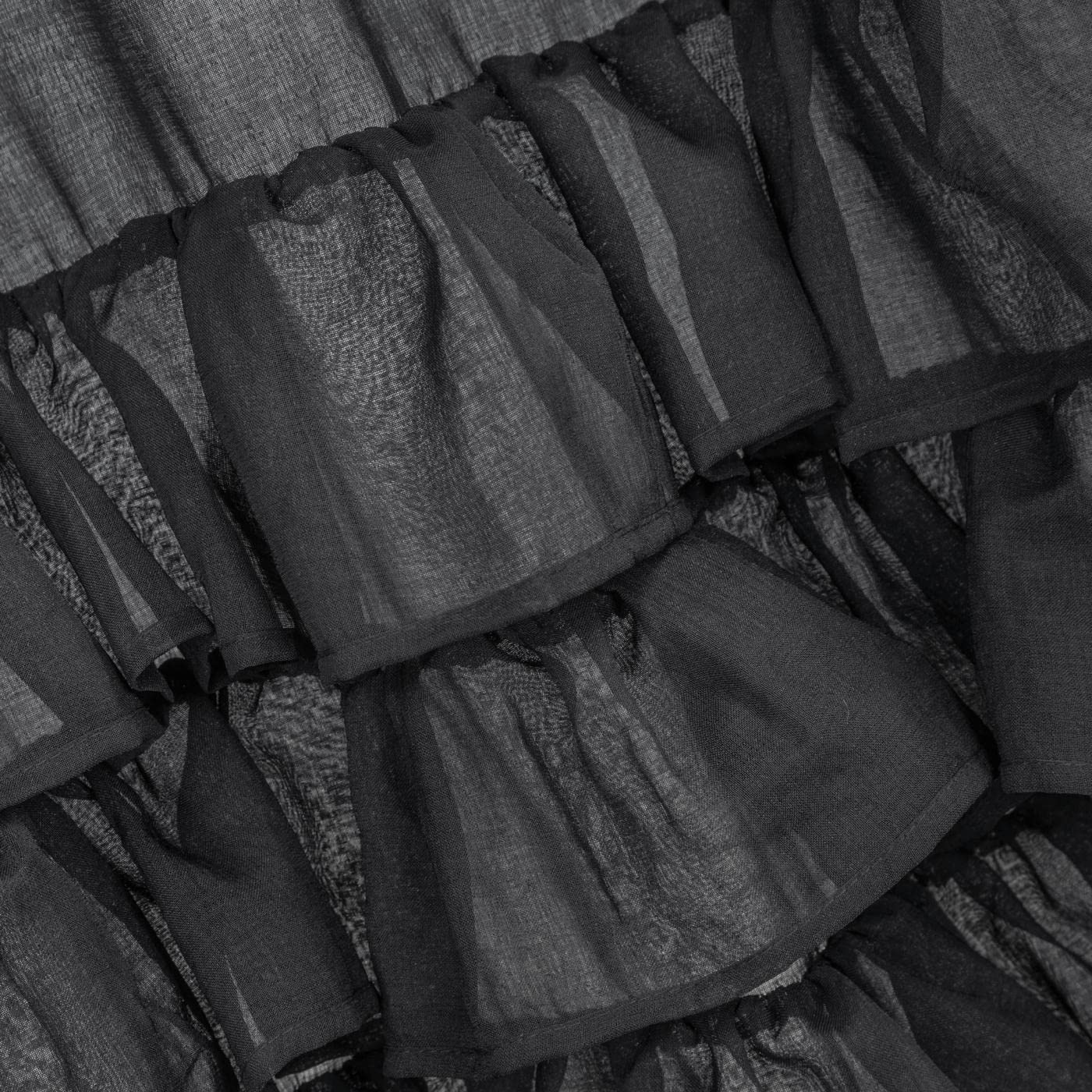 Eurofirany Dolly Rideau Gothique, Rideau Voilage Ruban à Volants, Rideau Transparent avec Galon Fronceur - 1 unité, Rideau de Fenêtre, pour Chambre à Coucher, Salon, 140x250 cm, Noir