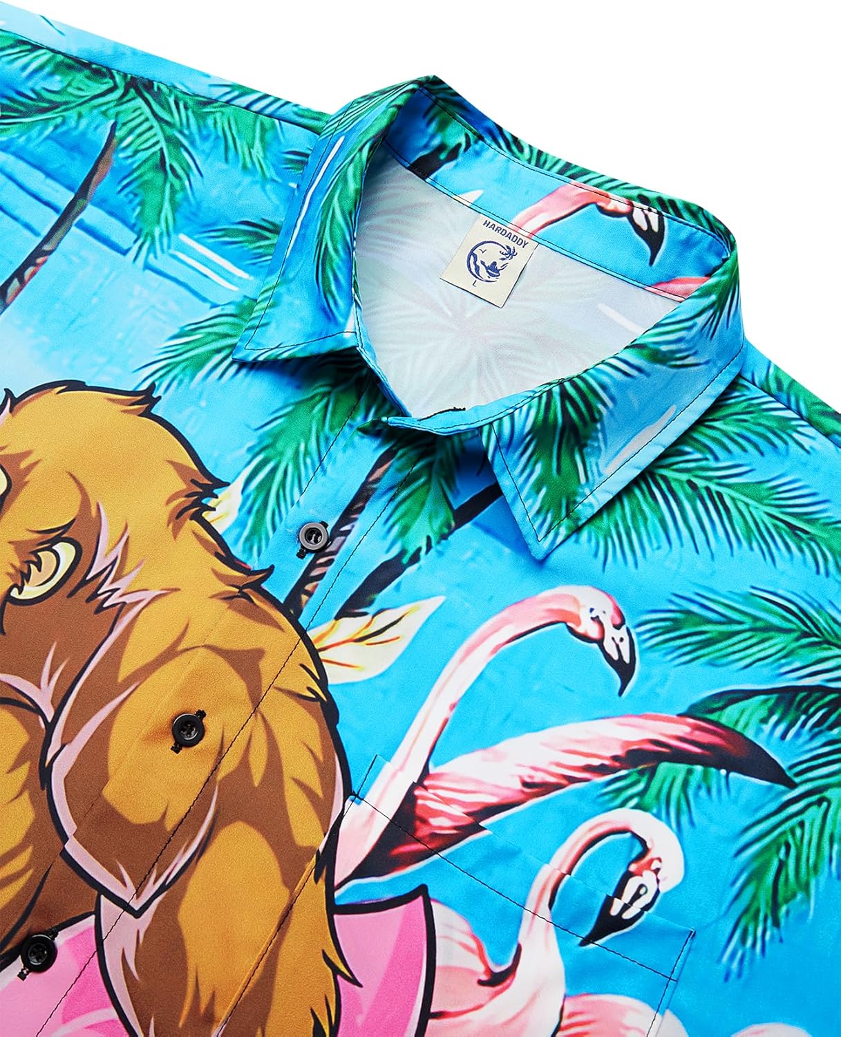 Hardaddy Men's Hawaiian Shirt Short Sleeve Funny Printed Casual Button Down Aloha Shirt - Image 4