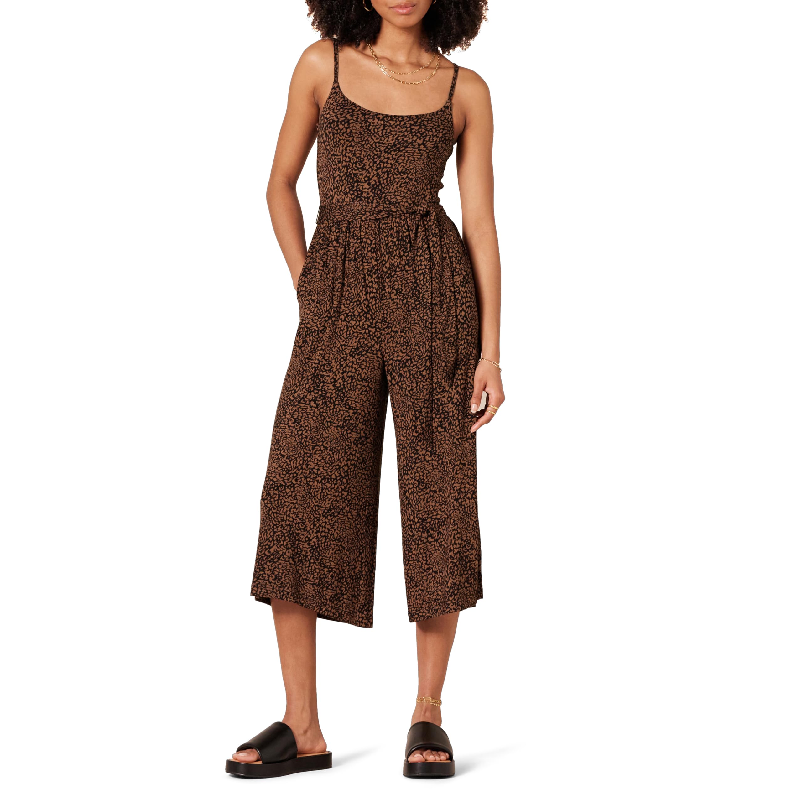 Amazon Essentials Damen Kurzer Cami-Overall aus Jersey mit Weitem Bein, 52,1cm Beininnenlänge