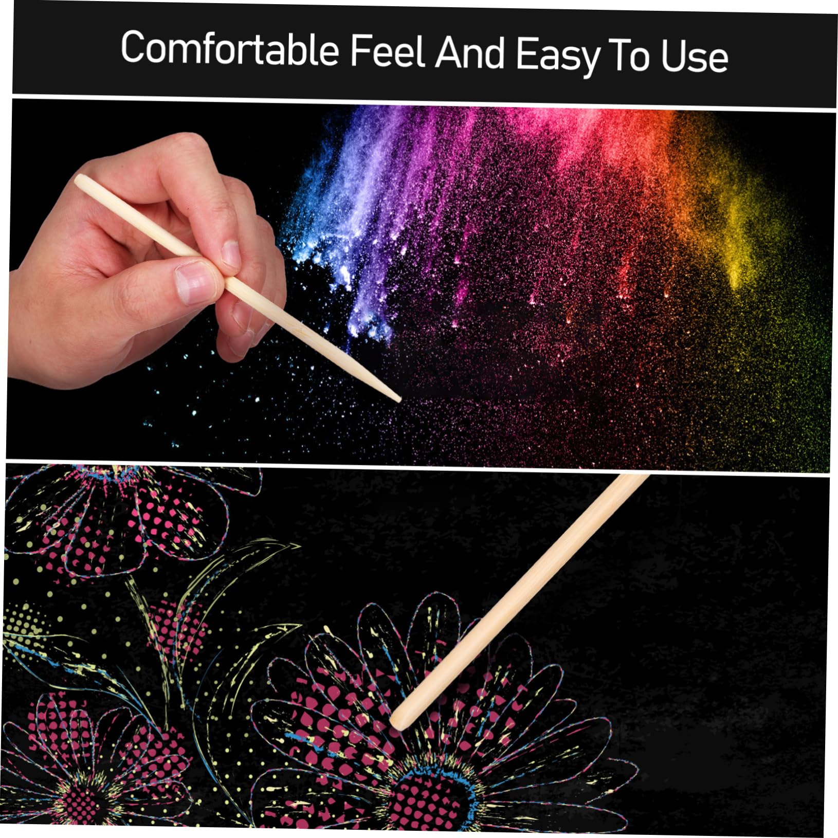 3 Ensembles Outil De Stylet En Bois Produit En Papier Stylo Anti-rayures De Voiture Craft Outils De Stylet En Bois Pour Papier Brouillon Stylet À Gratter Bambou 150 Pièces * 3