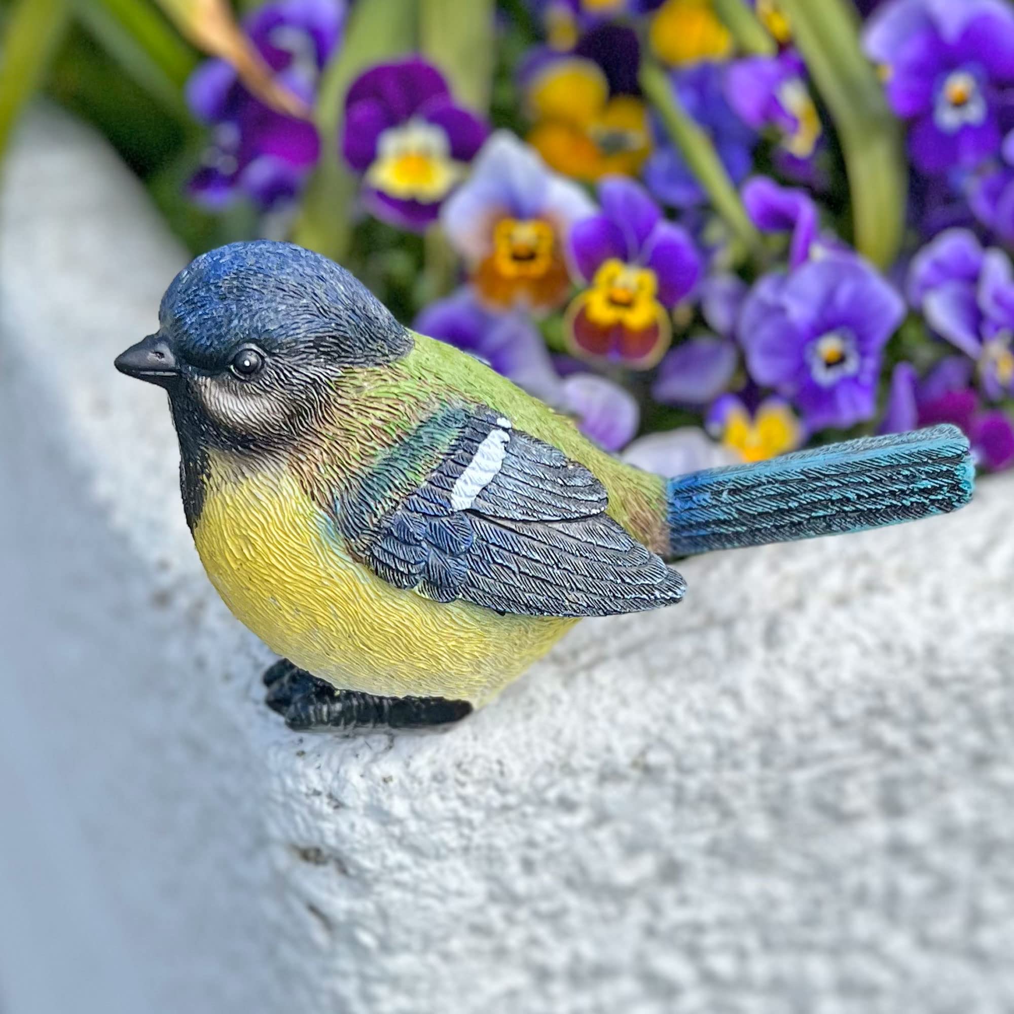 Blue Tit Garden Bird Ornament Outdoor Animal Statue